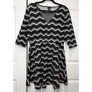 Vintage Y2K Rue21 Womens Chevron‎ Mini Dress Size XL Whimsigoth Indie Mod Funky